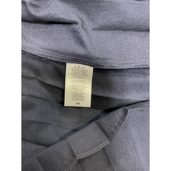 A.L.C. 'Austin' Navy Strapless Drop-Waist Poly Cotton Bend Maxi Dress Size 0 - - Picture 5 of 5